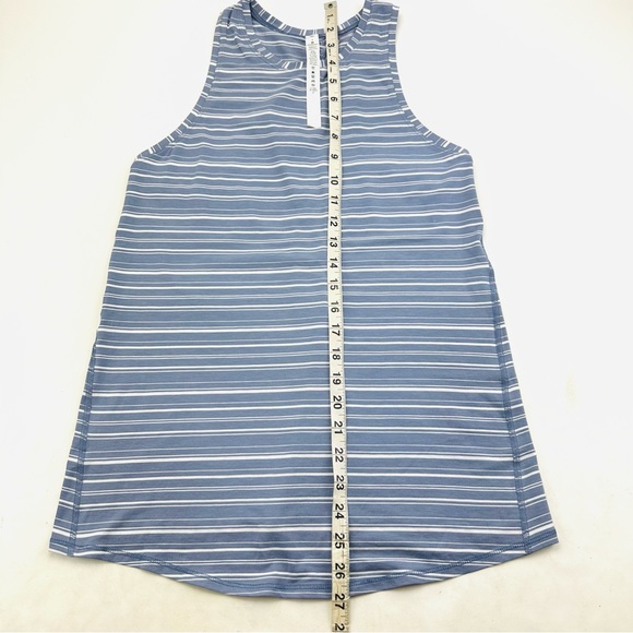 Lululemon All Tied Up Tank Cut Back Stripe Tempest Blue White - Picture 9 of 12